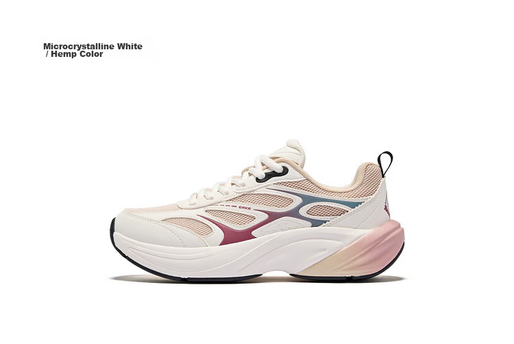 ERKE Women's Sports Casual Leather Mesh Breathable New Thick-soled Versatile Dad Shoes Fengxiwu 3.0 29