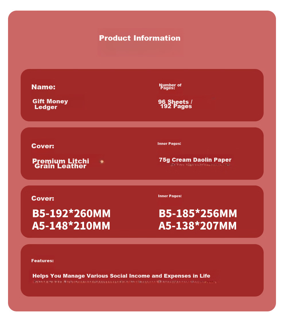 Faramon Gift Money Accounting Book for Weddings and Celebrations, Guest Gift Registry, Personal Gift Transactions Ledger, Leather Cover Gift Money Register, Sign-in Book A5 - Gift Money Ledger 14