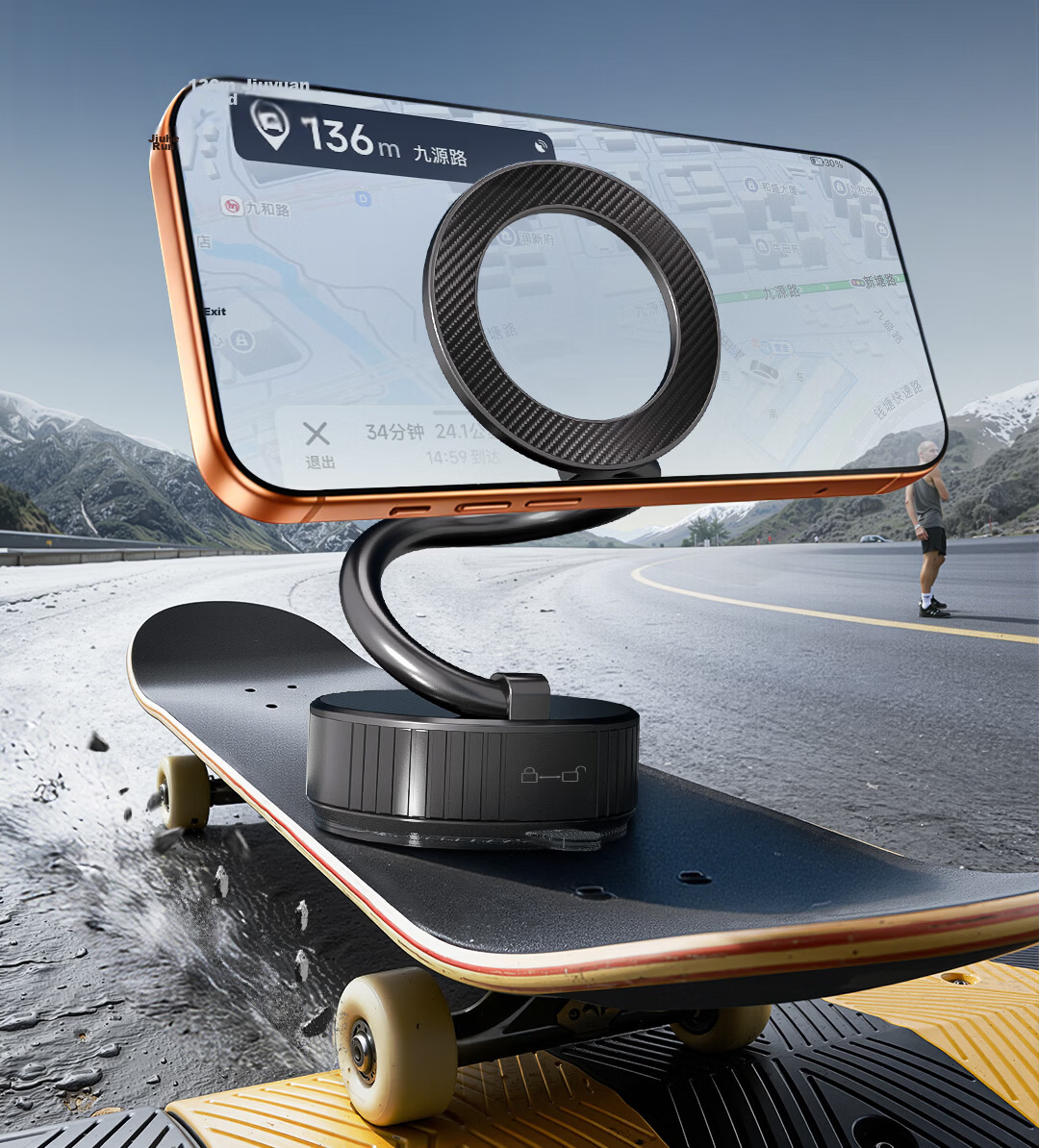 Deli Car Phone Holder Magnetic Flexible Foldable 360-Degree Adjustable Strong Magnetic Adsorption Universal for All Models 9