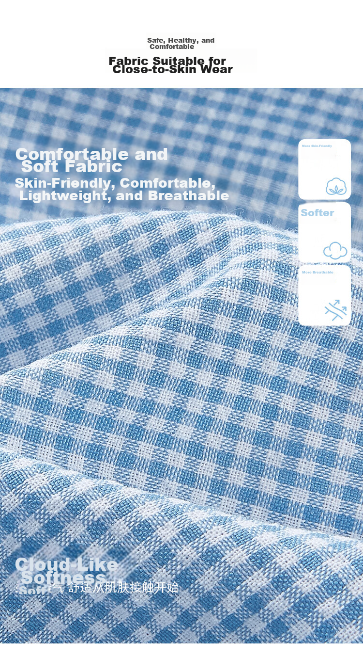 Balachi Girls Spring Summer Vacation Style Plaid Skirt Outdoor Casual Cake Skirt Pastoral Long Skirt 130 Blue 3