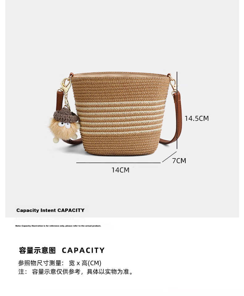 Love Sea Woven Crossbody Bag for Women Straw Bucket Beach Bag Birthday Gift for Girlfriend Wife Premium Feel 7