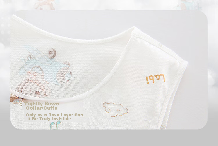 Labi Baby Children's Vest Homewear Unisex Kids Four-Season Pure Cotton Base Shirt Light Apricot 90 8