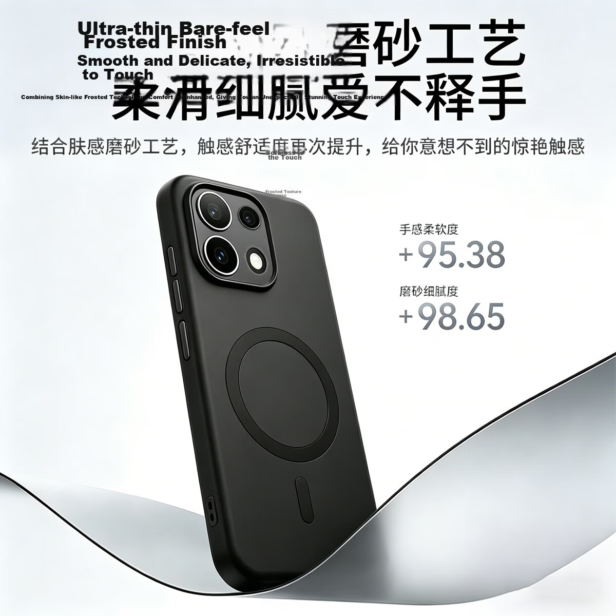 Xingwu Compatible OPPO Reno16 Pro Case Full-Cover Lens Protection Magsafe Magnetic Ultra-Thin Transparent Matte Anti-Drop Anti-Fingerprint Black for Men and Women 6