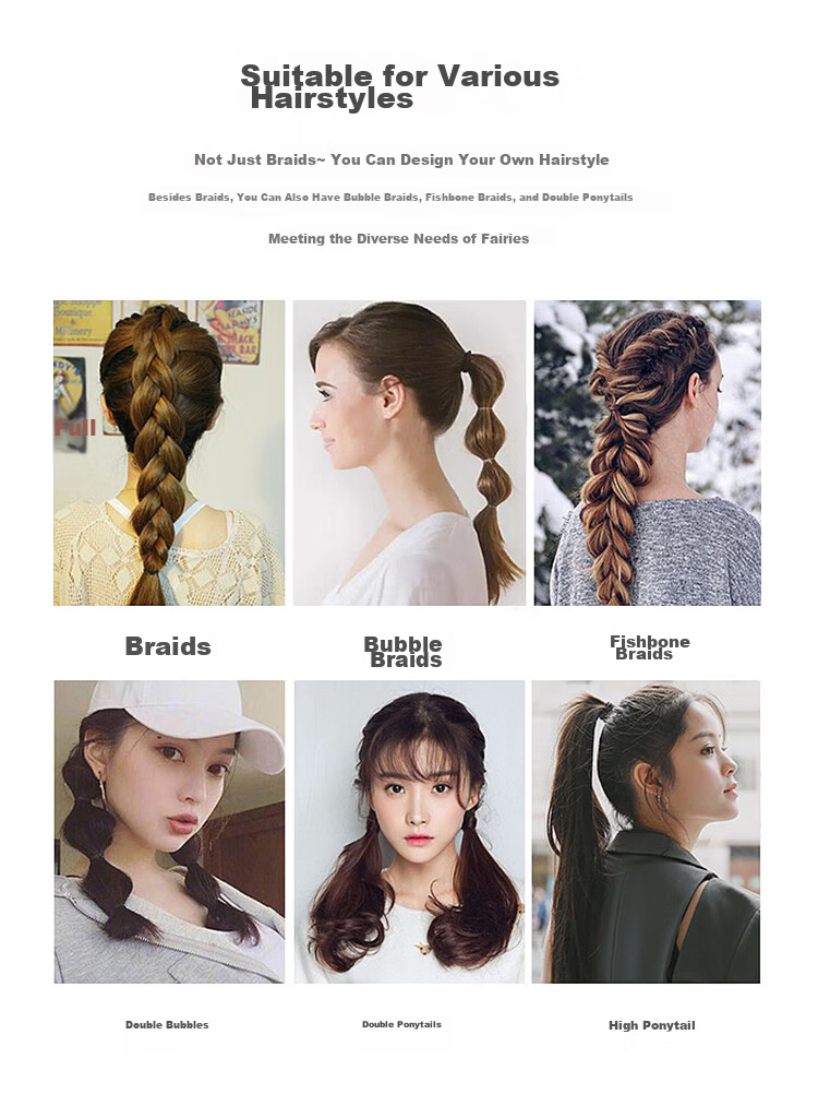 UPLUS 100-Pack High Elastic Thin Hair Ties Hair Bands Hair Elastics Milk Coffee Color Teacher's Day Gift 7