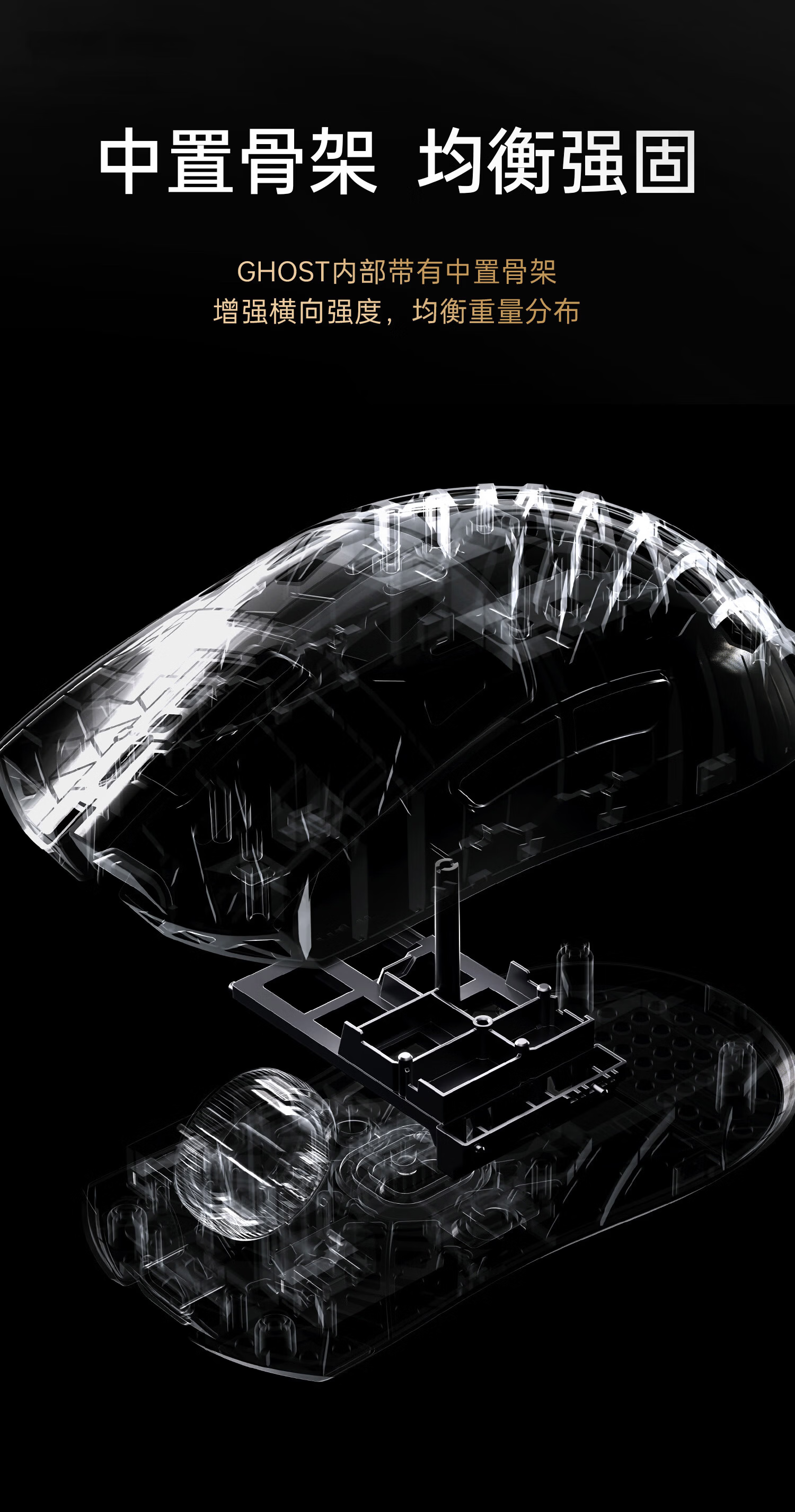 ATK LieKong Soul Ghost Wireless Mouse Composite Carbon Fiber Lightweight Hollow Ergonomic Wired Gaming Office Mouse Ghost Master Edition Black 8