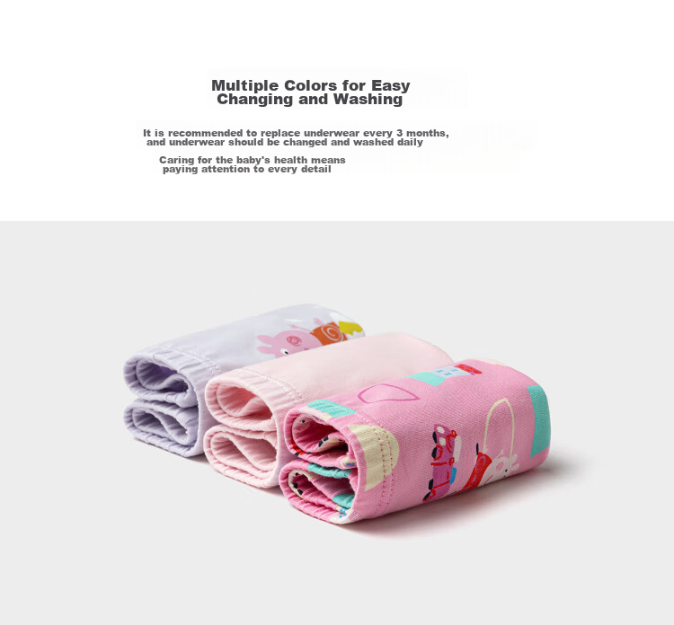 Balabala Girls' Cotton Underwear A-Class Children's Boxer Shorts Antibacterial 3-Pack 13