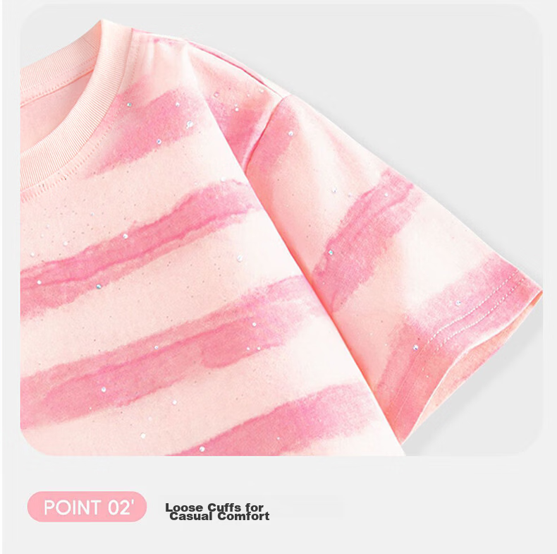 Disney Kids Short Sleeve Summer New Boys and Girls Cotton T-Shirt Top Di Bunny Pink + Di Ariel White 110 14