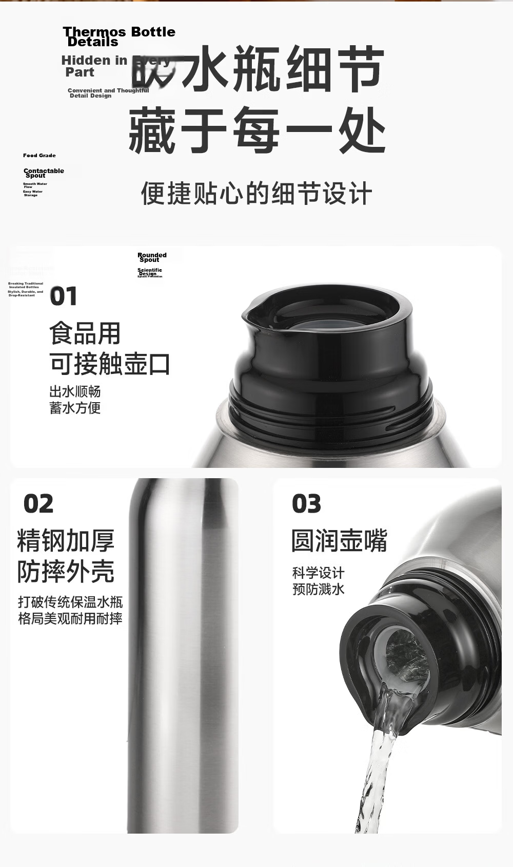 FGA Fuguang Insulated Thermos Stainless Steel Large Capacity Home Office Glass Liner Hot Water Bottle Student Flask 12