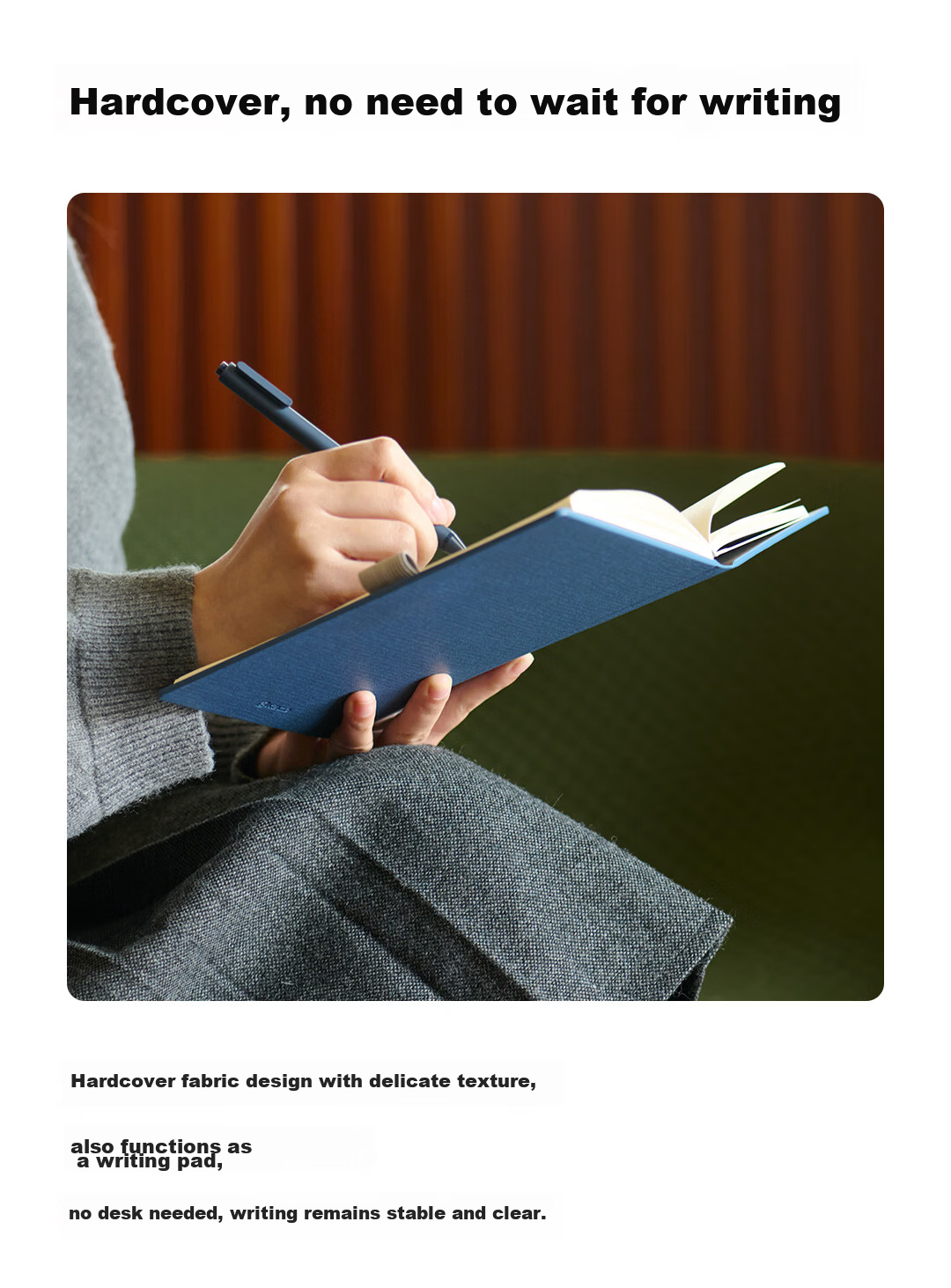 KACO MEMORY II Hard Cover Notebook A5/96 Pages/8mm Ruled (Gray/Yellow) Customizable Logo 2