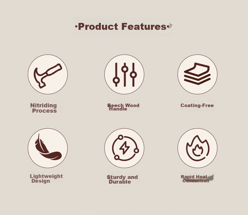 Jinchun Zhangqiu Iron Wok Non-Coated Household Stir-Fry Pan Flat Bottom Non-Stick Cast Iron Gas Stove Compatible Seasoned 2