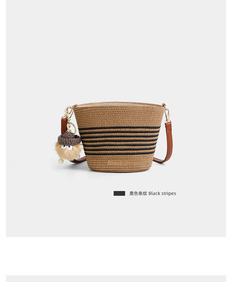 Love Sea Woven Crossbody Bag for Women Straw Bucket Beach Bag Birthday Gift for Girlfriend Wife Premium Feel 19