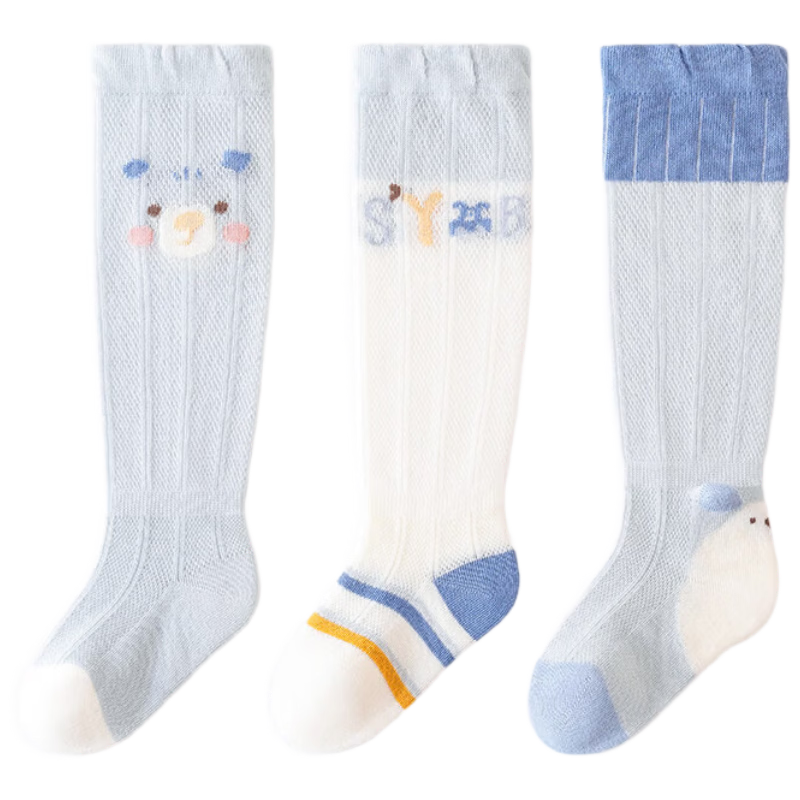 JOYNCLEON Baby Long Tube Socks Summer Thin Over-the-Knee Anti-Mosquito Breathable Mesh Toddler Socks