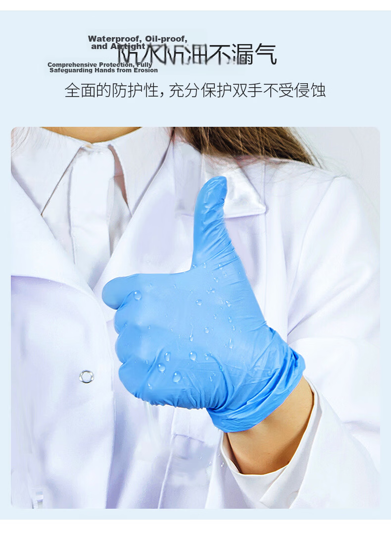 Inco Medical Disposable Gloves Medical Examination Gloves Thickened Durable Blue Size M 100pcs/Box 5