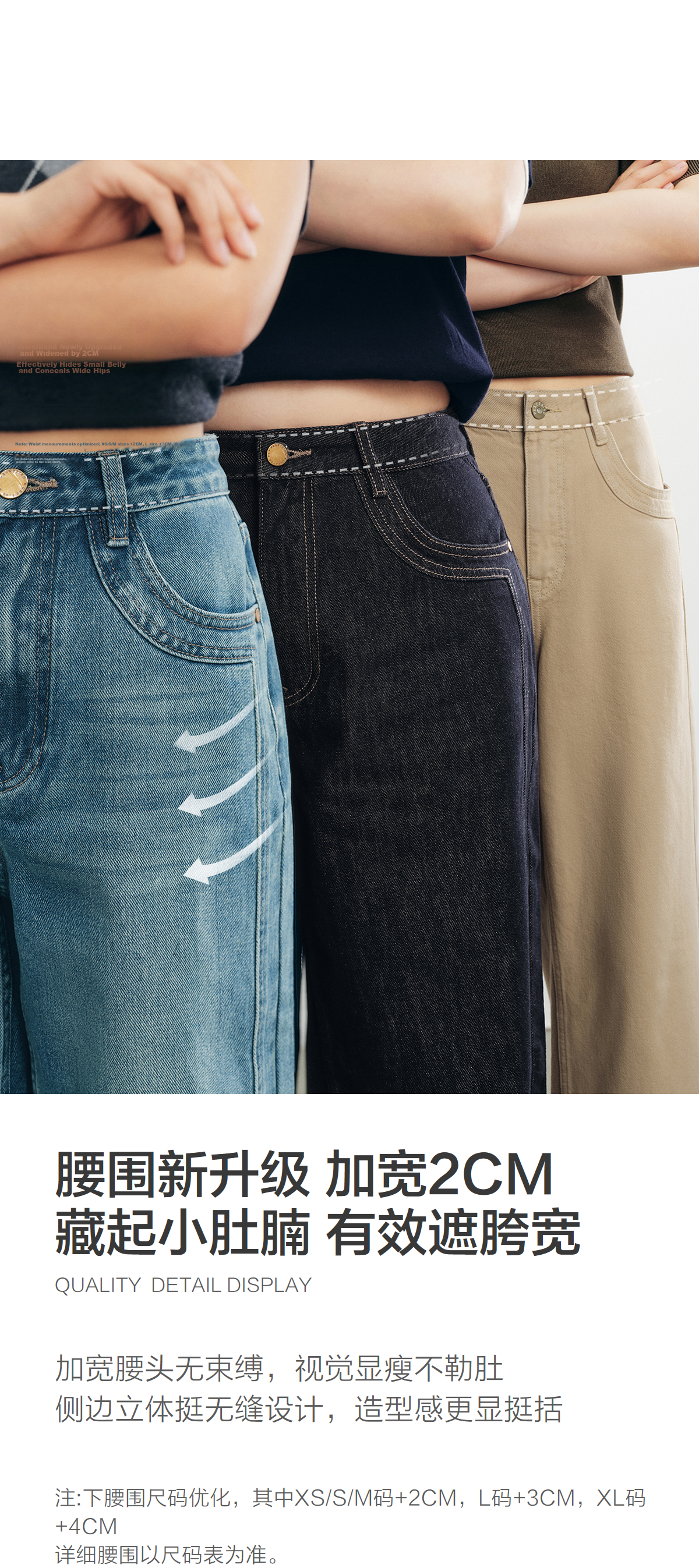 Taipingniao Women's Jeans, Autumn Straight-Leg Pants, Fashionable Casual Versatile Commuter Style, Denim Dark Blue, Size L 10