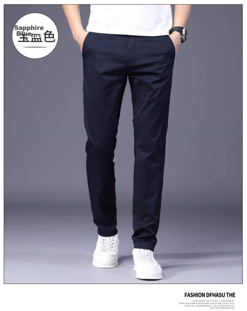 Playboy Summer Lightweight Men's Casual Pants Pure Cotton Loose Straight-Leg New Trendy Brand Versatile Stretch Trousers for Men 21