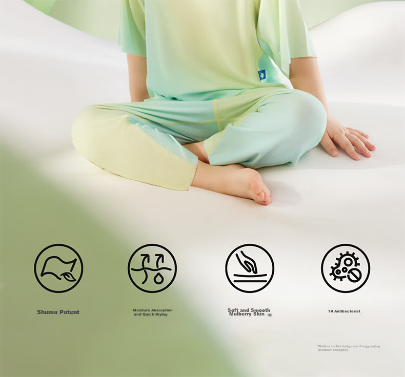 Babycare Children's Natural Cool Spring Summer Home Mid-Sleeve Adjustable Baby Loungewear Set Berry Bubble 100 5