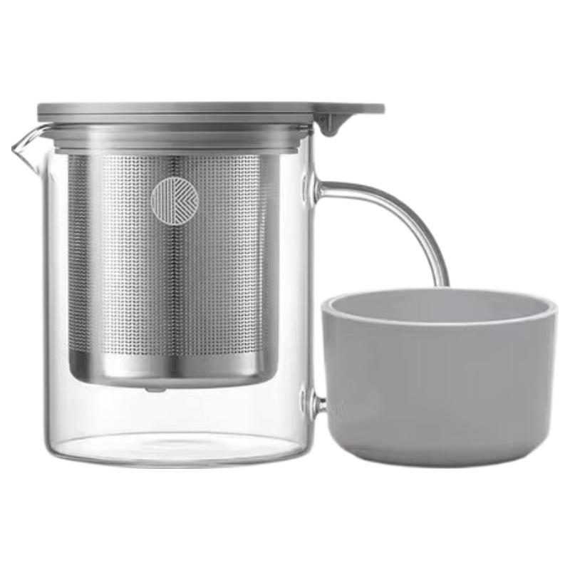 Buydeem Glass Cup, Large Capacity Teapot for Office And Home Use, Heat-Resistant Glass Tea Brewing Utensil