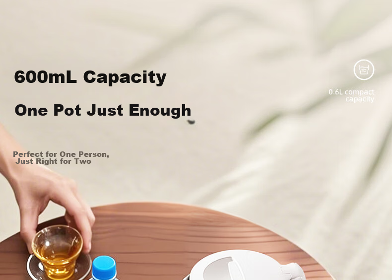 Grelide New 316L Mini Portable Foldable Electric Kettle Travel Kettle 0.6L Small Capacity Outdoor Electric Water Kettle with Storage Box D2606 3