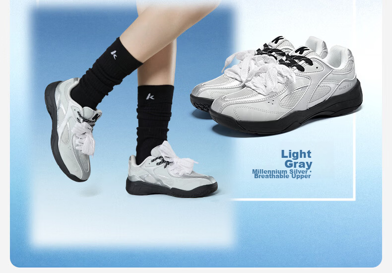 KAWASAKI Women's Badminton Shoes Blue and White Porcelain Series Moxi Non-Slip Shock Absorption Durable Sports Shoes D22044 White Size 38 5