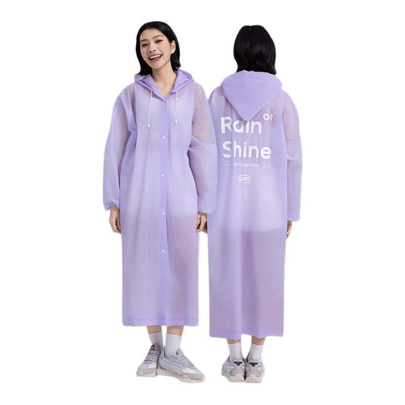 AIKANGNI Disposable Raincoat, Thickened Portable Heavy Rain Protection Poncho, Long Adult Raincoat for Electric Bikes, Light Purple