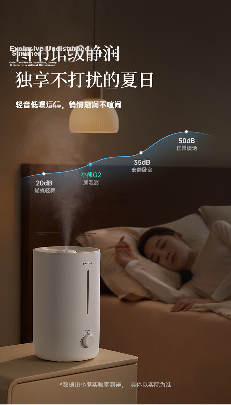Bear Air Humidifier for Home, Infant Bedroom Nasal Care, Quiet Sterilization, High Mist Output, Desktop Small Air Conditioner Humidifier JSQ-Z50G2 with Filter Cartridge 13
