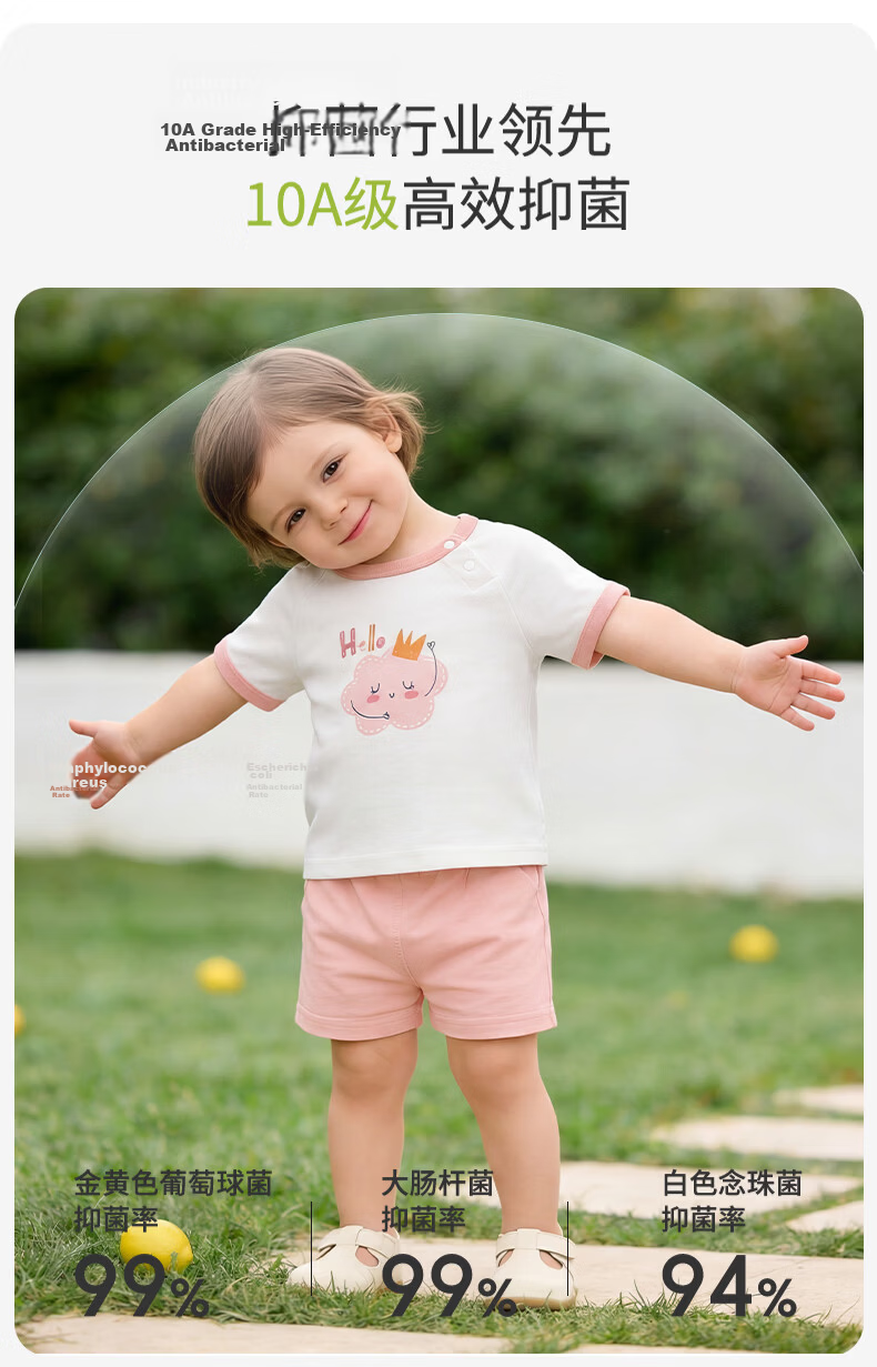 Tonglian Chuxin Baby Summer Short Sleeve Set 2026 New Pure Cotton Girls Two-Piece Infant Toddler Summer Outfit 3