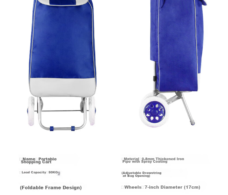 Paiying Shopping Cart, Foldable Hand-Pulled Trolley, Grocery Climbing Aid, Small Cart for Carrying Goods, Portable Pushcart, Annual Meeting Gift 4