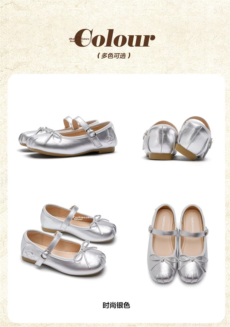 Eierkang Girls Classic Princess Shoes Multi-Color Available Single Strap Bowknot Student Performance Flats Black Size 33 12