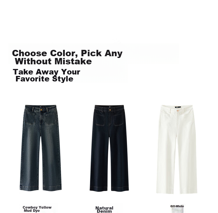 Semir Senrou Women's Denim Jeans Autumn Loose Fit Long Pants Slimming Leg-Lengthening Wide-Leg Trousers 103525124011A 41