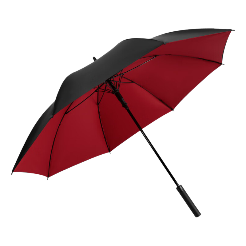 C'mon Double-Layer Windproof And Rainproof Umbrella, Long Handle, Thickened And Reinforced, Large Business Umbrella for Men, Outdoor One-Touch Open Straight Pole Umbrella, Double-Layer Contrasting Red