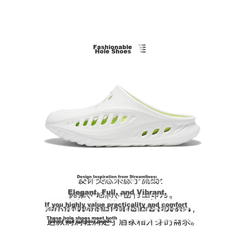 XTEP Men's Outdoor Sports Slippers Thick Sole Beach Sandals A101 White Green Size 44-45 2