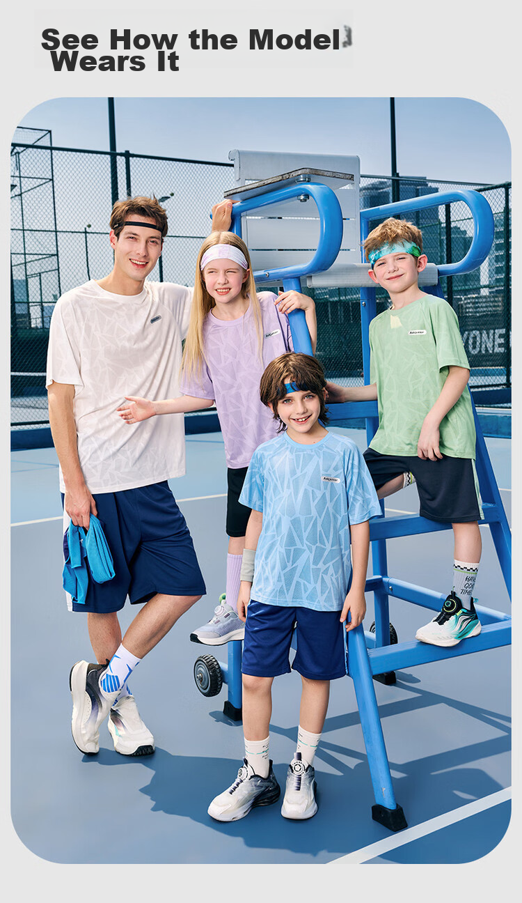 ASK JUNIOR Parent-Child Running Sports Set Summer Kids Boys Girls Quick-Dry Cooling Short Sleeve T-Shirt Shorts Youth Two-Piece Set 15