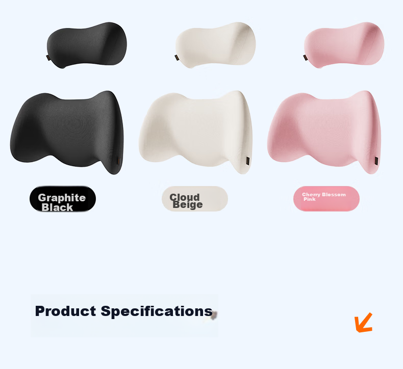 Huiduoduo Car Headrest Neck Pillow Memory Foam Cervical Pillow for Driver Seat Compatible with Tesla Mercedes-Benz 36