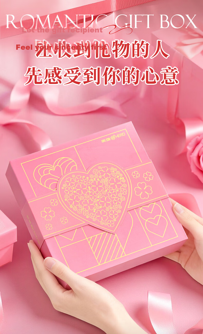 HERO Fountain Pen Gift Box High-End Graduation Gift for Women Signature Pen 5069 Ink Set Business Gift Birthday Present for Girlfriend Pink Red 11