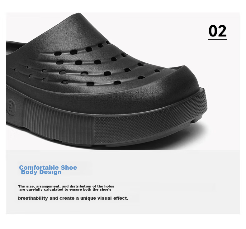 Gongji Gongji Aorui Peng | Tian Jiarui Same Style Summer Outdoor EVA Hole Shoes Women Open Toe Slippers Men Black 38-39 7
