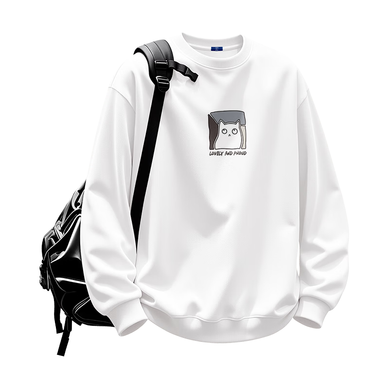 GENIOLAMODE Men's Sweatshirt, Autumn 2026 New Heavyweight 330G Round Neck Inner Pullover Long-Sleeve T-Shirt for Me