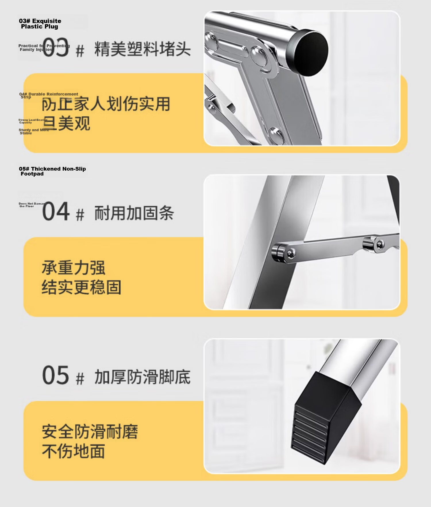 Jiajieshi Foldable Single Rod Floor Clothes Drying Rack 1.3m for Home Balcony 9