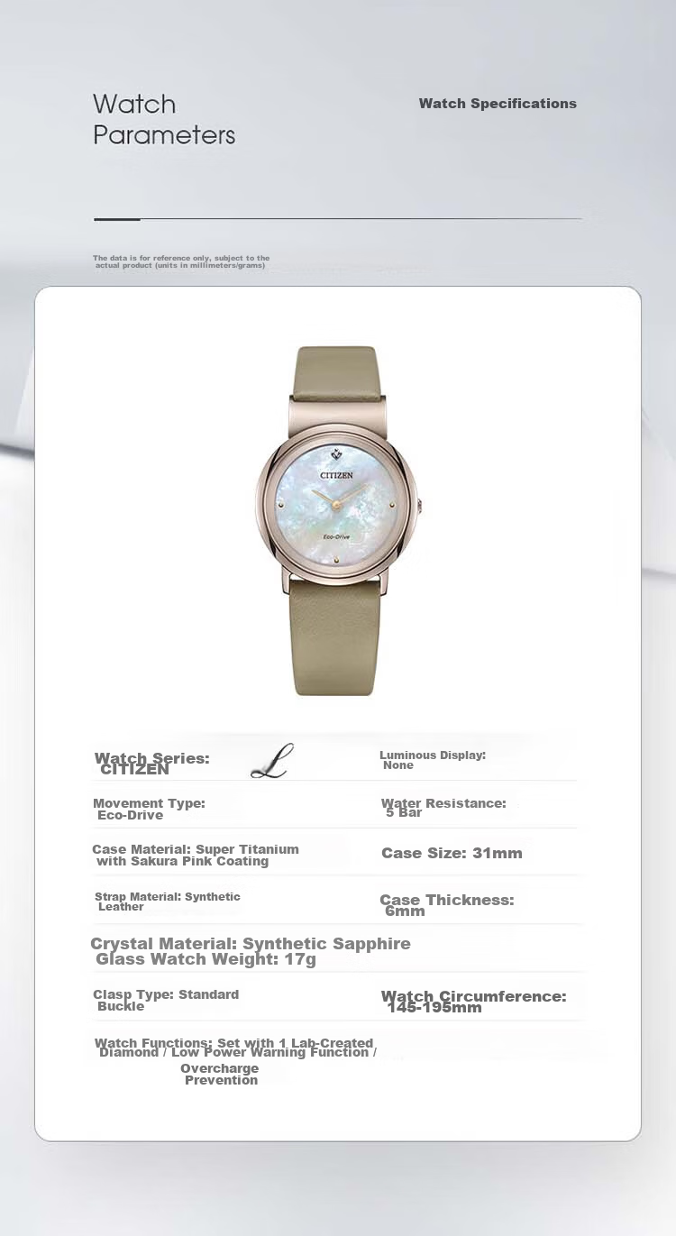 CITIZEN Women's Japanese Korean Eco-Drive Mother-of-Pearl Dial Watch EG7073-16Y Gift for Girlfriend 8