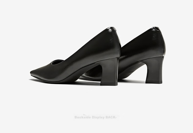 BASTO Brown Pointed Toe Low-Cut Chunky Heel Commuter Women's Shoes B2616CQ5 Size 36 11