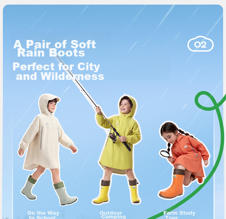 Kocotree KK Tree Kids Rain Boots Non-Slip Lightweight Boys Girls Long Rain Boots Toddler Waterproof School Shoes 11