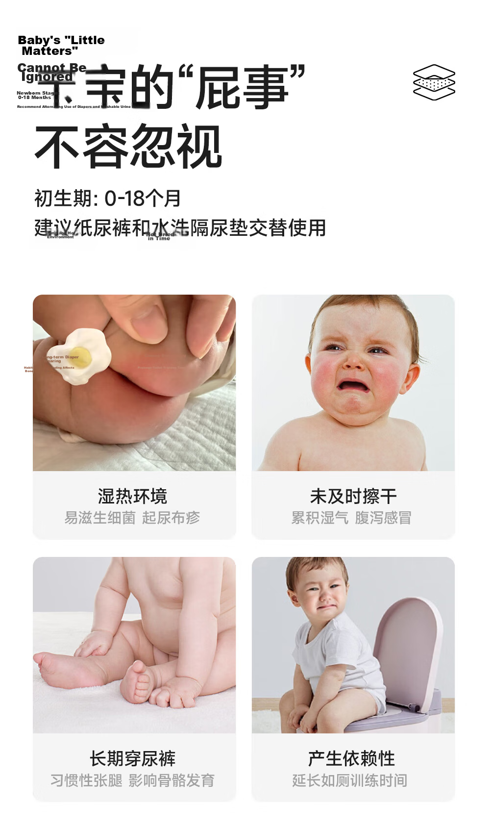 Liangliang Baby Waterproof Washable Cotton Linen Urine Pad Large Flower House 110*70CM 2