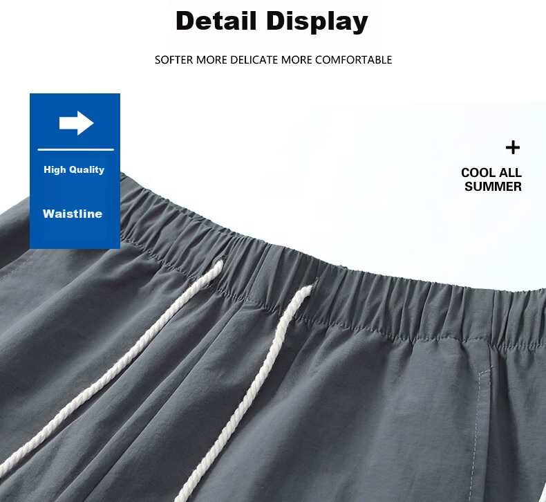 LangSha Men's Sports Shorts Summer Breathable Lightweight Loose Casual Outdoor Quick-Dry Running Fitness Ice Silk Five-Point Pants 17