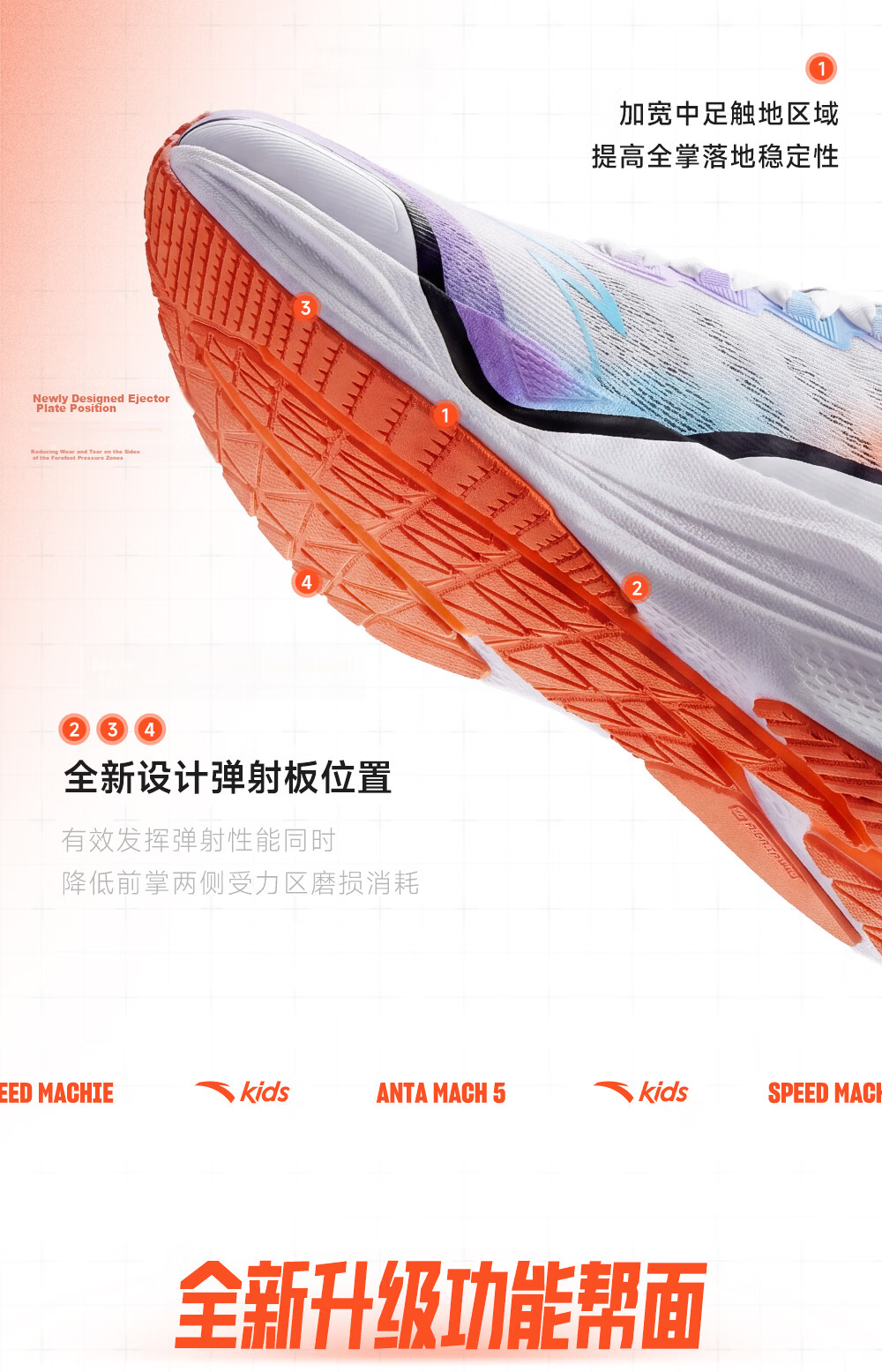Anta Mach 5 Kids Sports Shoes 2026 Boys Youth Competition Professional Running Shoes 312525521H 15