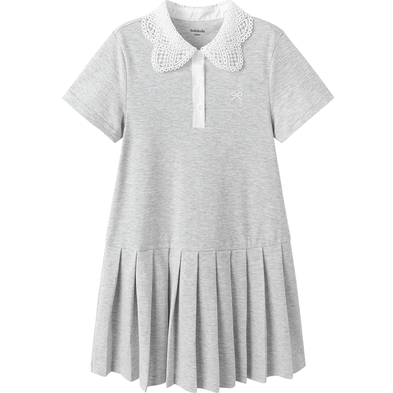 Balabala Girls Dress Children's Dress 2026 Summer Big Kids Academy A-line POLO Dress Sweet