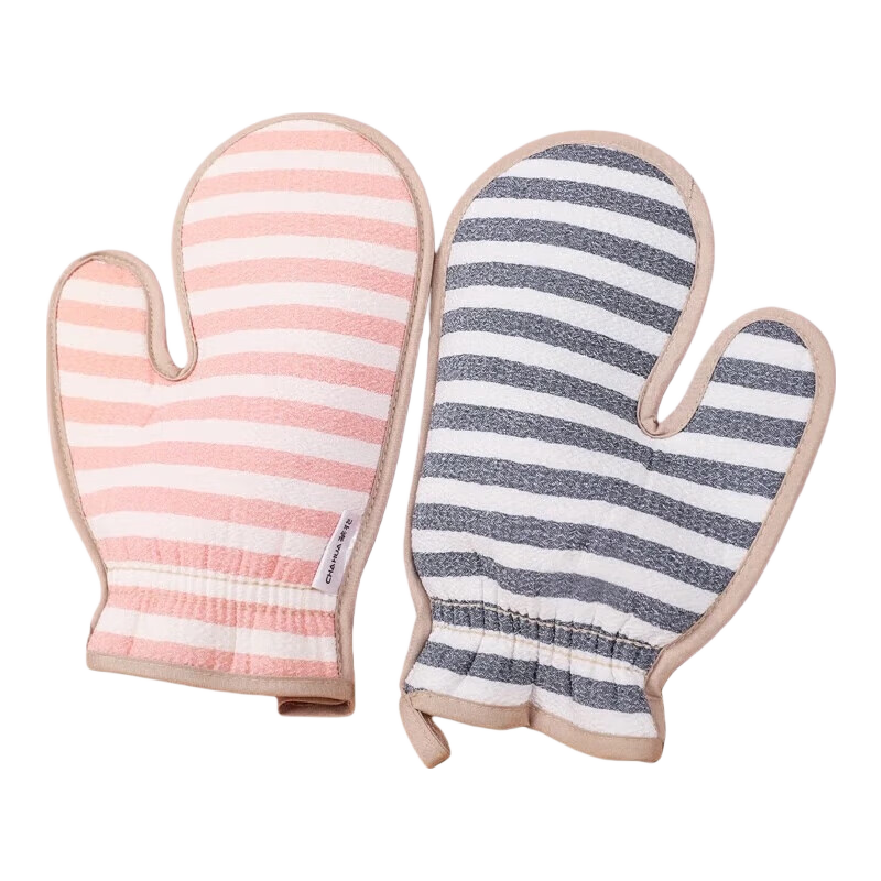 CHAHUA Bath Scrubber Set for Men And Women, Exfoliating Gloves, Back Scrubber, Painless Bathing Tool, 2 Pieces
