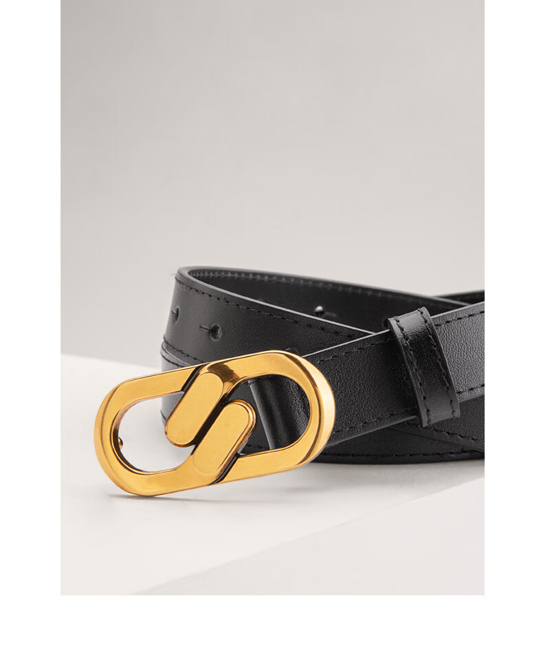 Cattlesboss Women's Belt, Fashionable Versatile Decorative Waistband, Simple Trouser Belt for Women, Commuter Style 5370, Black, 95cm 10