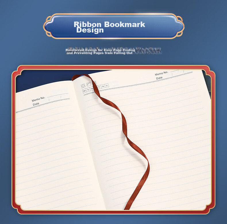 Rouwen New Stylish Notebook Stationery High-Value Guochao Palace Museum Cultural Business Thickened A4 Meeting Notes B5 Extra Thick Skin-Texture Leather Office Supplies Customizable 11