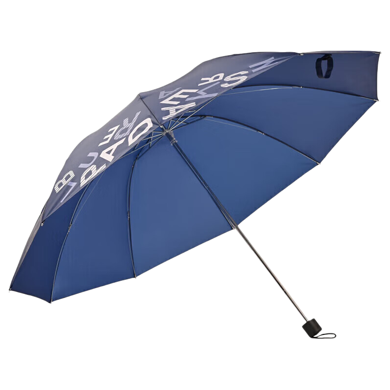 Tiantangshan Double-Person Umbrella, Three-Fold, Sunshade Umbrella with 10 Ribs, Enlarged And Reinforced, Windproof, Easy to Open And Close, Large Umbrella, Letter D in Dark Blue Color