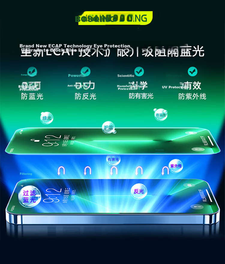 Baoshijing [Ophthalmology Certified] Blue Light Blocking Eye Protection Hydrogel Screen Protector for Huawei Nova 12 Pro / 12 Ultra Soft Anti-Fingerprint Film Non-Tempered Glass 3