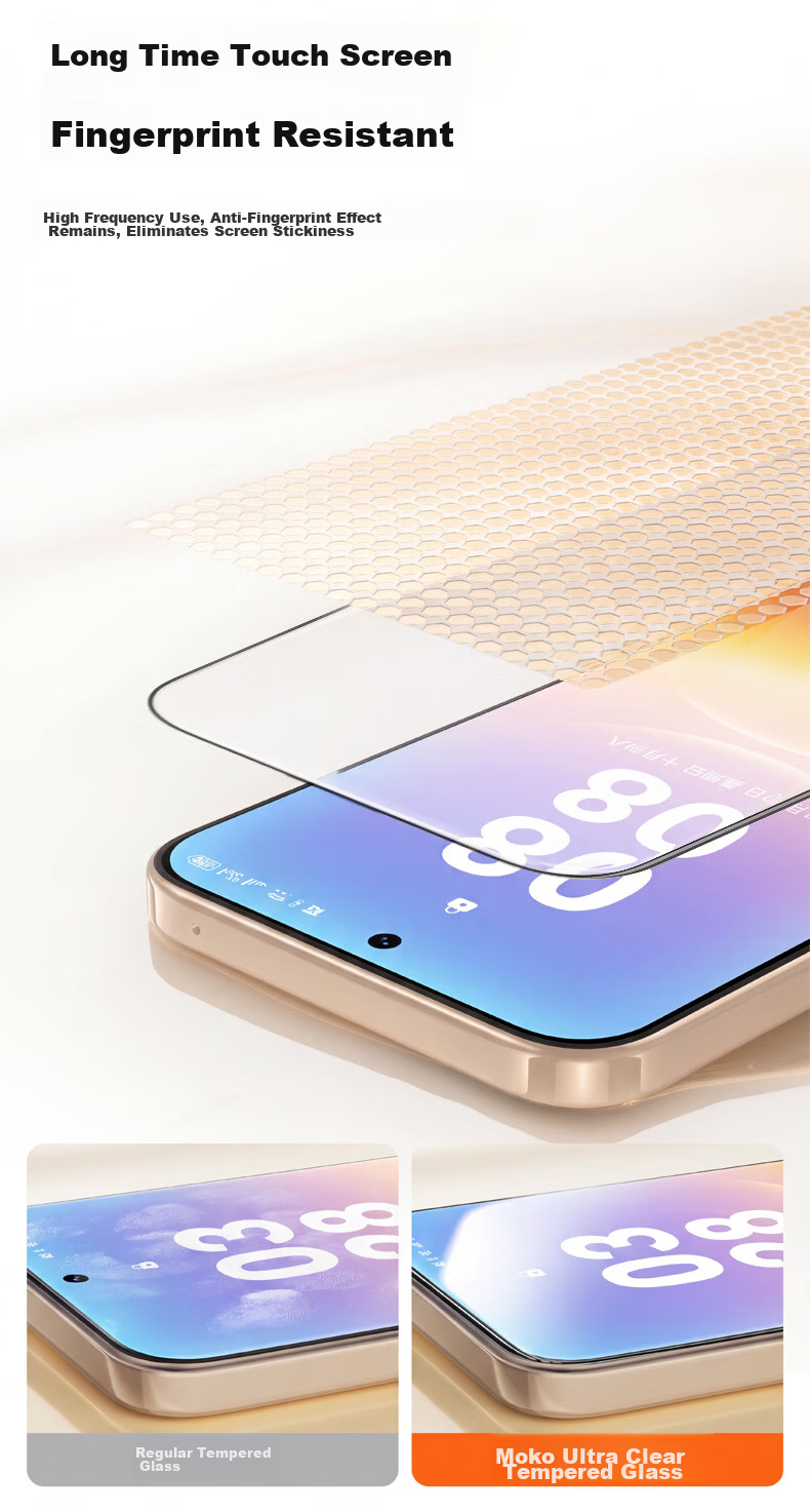 Moko Compatible Huawei PuraXMax HD Tempered Glass Screen Protector Full Coverage Anti-Fingerprint Drop-Proof Explosion-Proof Fingerprint Unlock Wear-Resistant Full Screen Protection Film 7